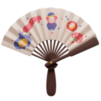 A delightful hand fan features adorable cartoon animals in soft pastel colors. The design is playful and cheerful, perfect for a summer breeze. png