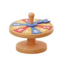 A charming wooden spinner toy features colorful numbered segments and a playful arrow. Perfect for learning numbers and adding fun to playtime png