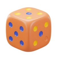 A cheerful orange cube, playfully decorated with blue and yellow dots. The minimalist design creates a fun, vibrant mood. Ready for a game png