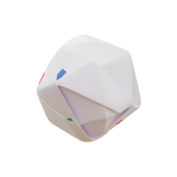 A captivating white origami sphere, its facets subtly hinting at folded paper, creates a minimalist yet intriguing design. Clean lines and soft light enhance its geometric elegance. png