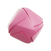 A captivating pink form, seemingly sculpted from folded facets, presents a unique textural contrast. Its delicate, almost origami-like structure creates a soft yet intriguing visual. png