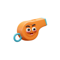 A cheerful orange whistle with a charming emoticon takes center stage, its playful design and bright colors creating a lighthearted mood. png