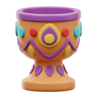 A cheerful, vibrant chalice bursts with color Its playful design features a mix of shapes and hues, creating a fun and festive mood. png