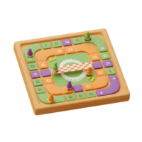 uma alegre 3d borda jogos se desenrola, apresentando uma encantador raça rastrear com colorida jogos peças e uma brincalhão Projeto. a brilhante cores e caprichoso elementos crio uma Diversão e convidativo atmosfera. png