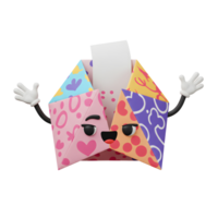 A cheerful fortune cookie character, crafted from colorful origami, waves hello Its vibrant patterns and happy face create a joyful, playful mood. png