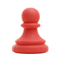 A single coral-colored chess pawn stands against a bright background, its textured surface adding a unique artistic touch. Simple, yet striking. png