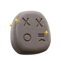 A smooth, grey stone glows softly, etched with ancient symbols and shimmering golden sparks. Mysterious and enchanting png