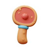 A charming, cartoonish cell model on a magnifier handle, rendered in 3D with a playful, lighthearted vibe. The warm colors and simple design evoke a sense of childlike wonder. png