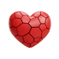 A shattered red heart, rendered in a polygonal style, evokes a sense of heartbreak and sorrow. The geometric design contrasts with the emotional subject matter. png