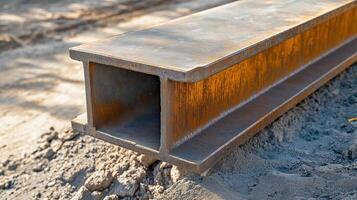 Labour Day. Rusty I-beam on a construction site photo