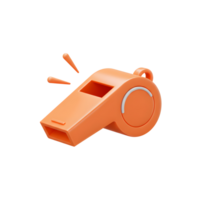 A cheerful orange whistle, ready to blow Simple, 3D design with a fun, playful vibe. png