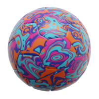 A captivating soccer ball explodes with color Swirling teal, orange, and pink create a mesmerizing, energetic design. Pure visual excitement png