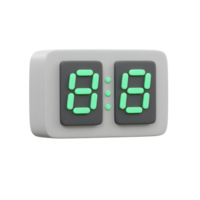 uma encantador, minimalista digital relógio, Está suave verde dígitos brilhando contra uma lustroso cinzento fundo, criando uma retro e calmante vibe. png