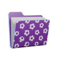 A vibrant purple file folder, playfully decorated with a soccer ball pattern, sits invitingly. Clean lines and a bright accent highlight its digital design. png