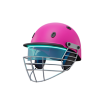 A vibrant pink cricket helmet stands out with its sleek design and neon-lit visor. Protective gear meets modern style png