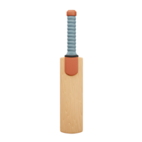 A charming 3D-rendered cricket bat stands ready for action. Its light wood grain, textured grip, and subtle color palette create a clean and inviting image. Perfect for sports fans png