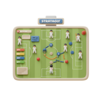 A playful 3D cartoon cricket strategy board showcases a dynamic match. Players' positions are marked with playful color-coding, enhancing the visual appeal. png