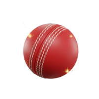 A gleaming red cricket ball, rendered in 3D, is encircled by golden sparkles, creating a celebratory and dynamic image. png