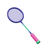 A vibrant badminton racket stands out with its gradient handle and purple net. Ready for a fun game Playful and colorful. png