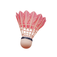 A charming pink badminton shuttlecock floats against a white background, its delicate feathers and soft color creating a lighthearted and playful mood. png