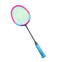 un elegante bádminton raqueta con un radiante rosado y azul degradado marco. el pulcro diseño es Perfecto para un divertido, energético juego. png