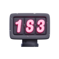A charming retro flip clock displays the number 153. Pink neon digits glow against a dark stone background, creating a nostalgic and slightly whimsical vibe. png