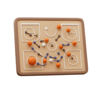 uma brincalhão 3d Renderização mostra uma detalhado basquetebol jogos plano. laranja bolas vestígio a açao em uma bege tribunal, criando uma dinâmico, noivando visual. png