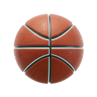 A sleek, futuristic basketball design Its orange leather panels are etched with circuit patterns, highlighted by glowing teal seams. High-tech and stylish. png