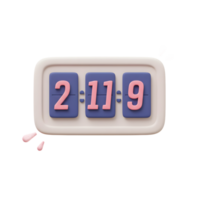 A charming 3D rendering of a pastel flip clock. Soft colors and a playful design create a sweet, nostalgic mood. png