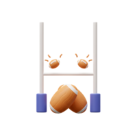 dois rúgbi bolas planar para a trave, criando uma sentido do dinâmico açao e excitação. a renderizado em 3D cena é limpar \ limpo e vibrante. png