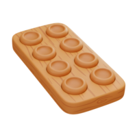 A charming wooden toy with eight soft, tactile buttons. Its simple, warm design is perfect for calming play. Enjoy the satisfying push png