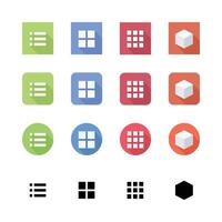 Colorful App Icon Set Representing Different Views And Layout Options vector