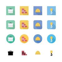 Construction Icons Set Flat Design Elements Vectors Illustration Graphics