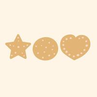 Set of cookies. Hand drawn illustration. Isolated icons. Graphic design. vector
