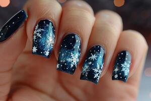 Sparkling Winter Nail Art photo