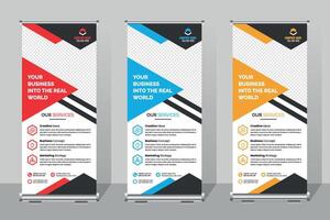 Business roll up banner template,Business Banners Display Services and Strategies for Various Industries in Modern Design vector