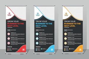 Promoting Business Services With Striking Banners in a Professional SettingBusiness roll up banner template, vector