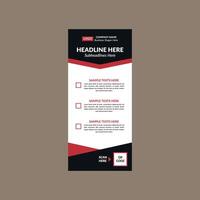 Modern Roll up Banner Design. Artistic Layout Display for Promotional Campaign. vector