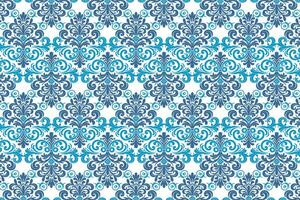 elegant bohemian seamless pattern in blue with floral and abstract ornamental elements for textile and decor design vector
