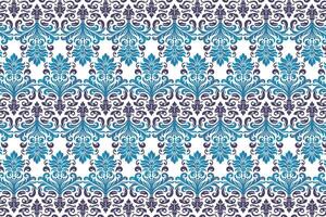 seamless botanical pattern in blue with ornamental flowers and abstract textures for elegant vintage textile backgrounds vector