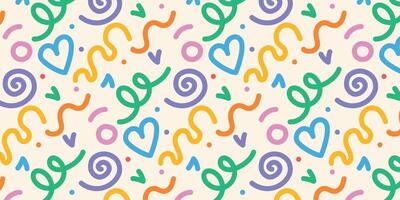 Fun and seamless line scribble pattern. illustration. vector