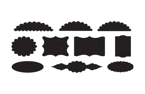 Scalloped Glitter Frame Label Set