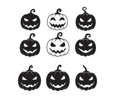 Glowing Shadowy Pumpkin Faces with Dark Effects vector