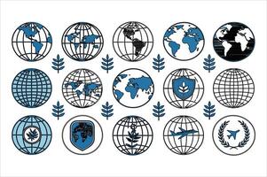 Globe icon set of easter eggs illustration vector