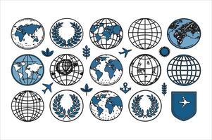 Global set of Easter eggs with floral pattern icons vector