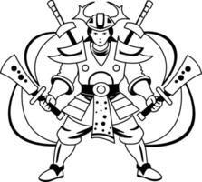 A glyph illustration of a swordsman character vector