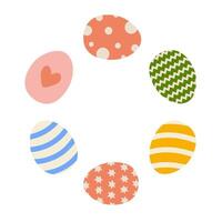 Colorful decorative eggs arranged in a circular pattern for spring celebrations vector