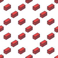 Red Shipping Container colored creative seamless pattern vector