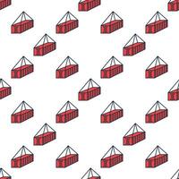 Red Shipping Container colored seamless pattern vector