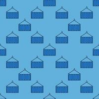 Blue Shipping Container colored modern seamless pattern vector